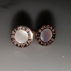 Mother of pearl gold Bvlgari stud earrings